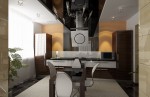 Дизайн интерьера столовой в коттедже с мансардой