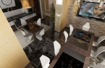 Дизайн интерьера столовой в коттедже с мансардой