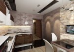 Дизайн интерьера кухни-столовой в однокомнатной квартире