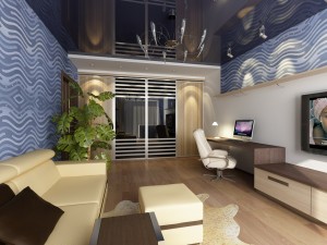 Дизайн интерьера гостиной в однокомнатной квартире
