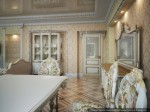 Дизайн гостиной-кухни-столовой в классическом стиле