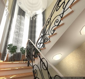 1-й этаж. Дизайн лестницы