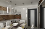 Дизайн гостиной, кухни-столовой