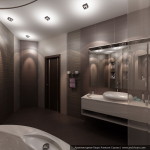 Интерьер трехкомнатной квартиры. Дизайн ванной комнаты