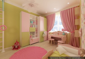 Комната девочки в дизайне квартиры. Академический Екатеринбург