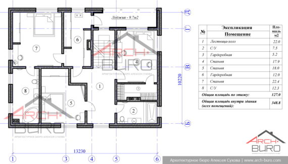 План 2-го этажа частного дома